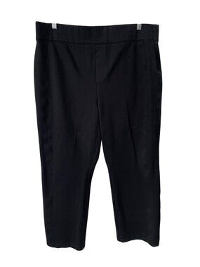 Spanx Crop Pants Plus Size 3X Pull On Elastic Waist Slimming Black Rayon Stretch